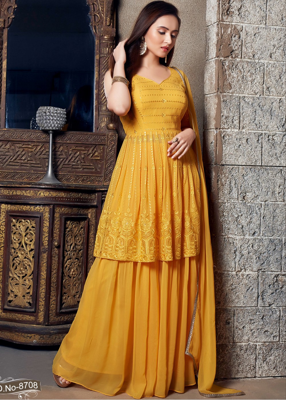 yellow georgette sharara