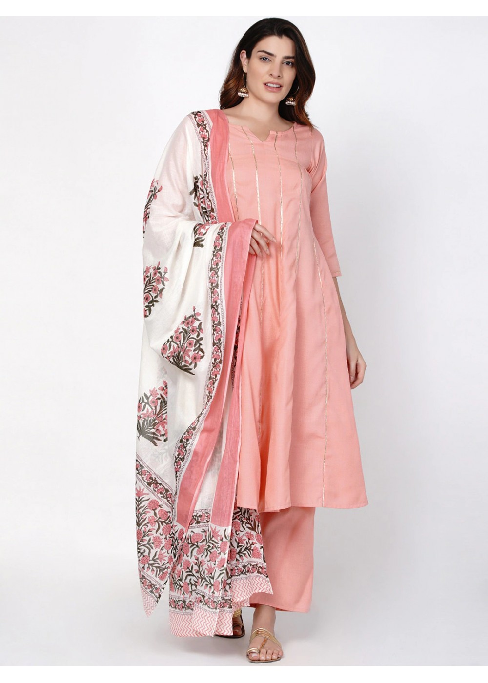 Sexy Peach Pink Rayon Readymade Kurta Pant Suit Ethnic Modern Salwar Kameez  Dres | eBay