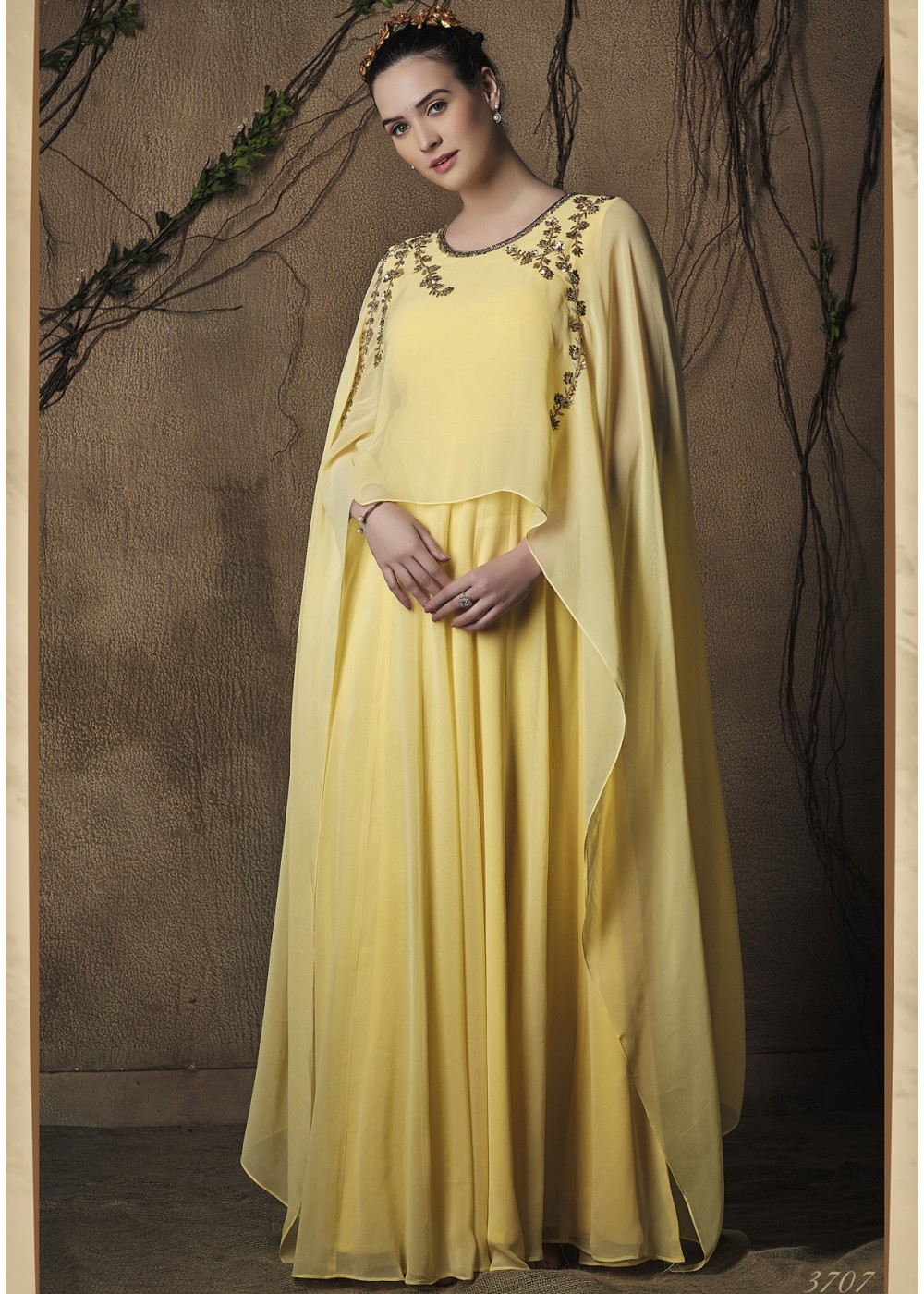 yellow colour designer dresses