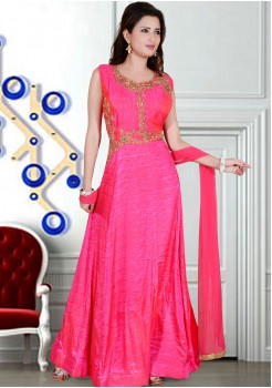 dark pink colour gown